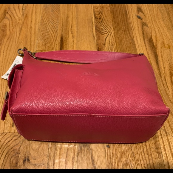 Magenta Leather Longchamp Hobo Bag - Picture 3 of 8